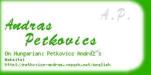 andras petkovics business card